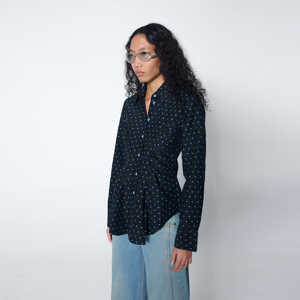 
                      
                        Arthur Apparel - Ruffle Blouse in Starry Night
                      
                    