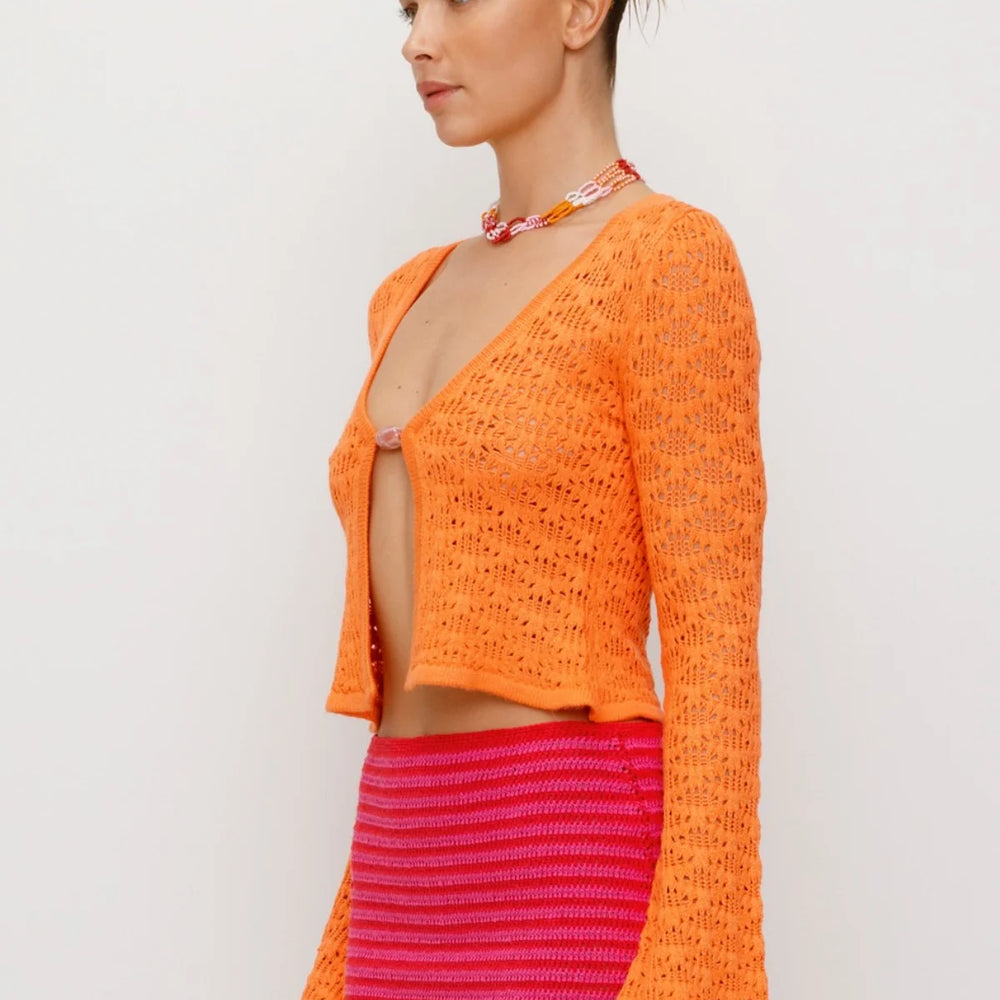 
                      
                        The Wolf Gang - Amara Knit Cardigan in Coral
                      
                    