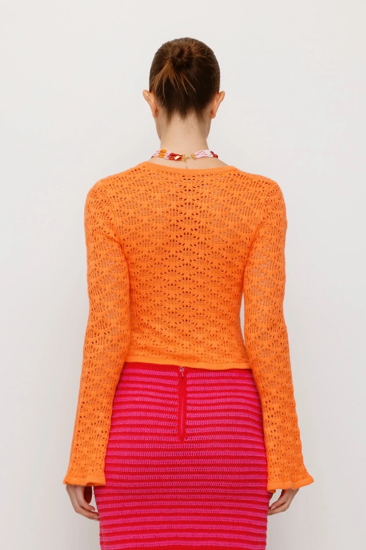 The Wolf Gang - Amara Knit Cardigan in Coral