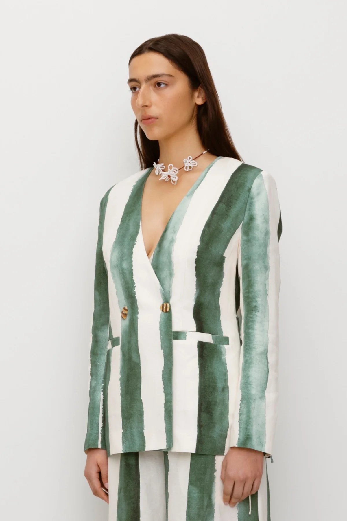 The Wolf Gang - Havana Blazer in Sage Stripe