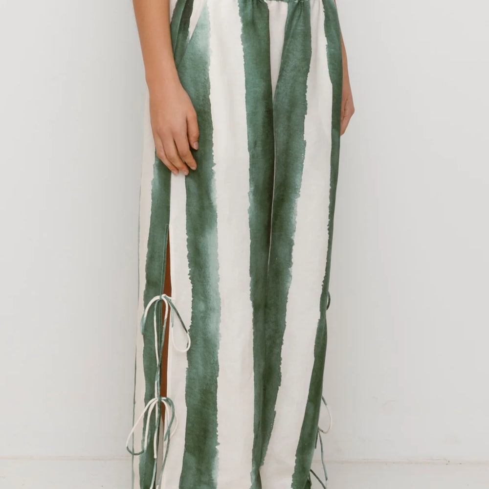 
                      
                        The Wolf Gang - Havana Wide Leg Pant in Sage Stripe
                      
                    
