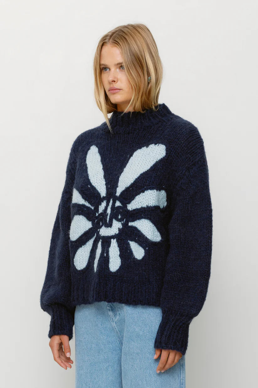 The Wolf Gang - Soleil Knit Sweater in Navy