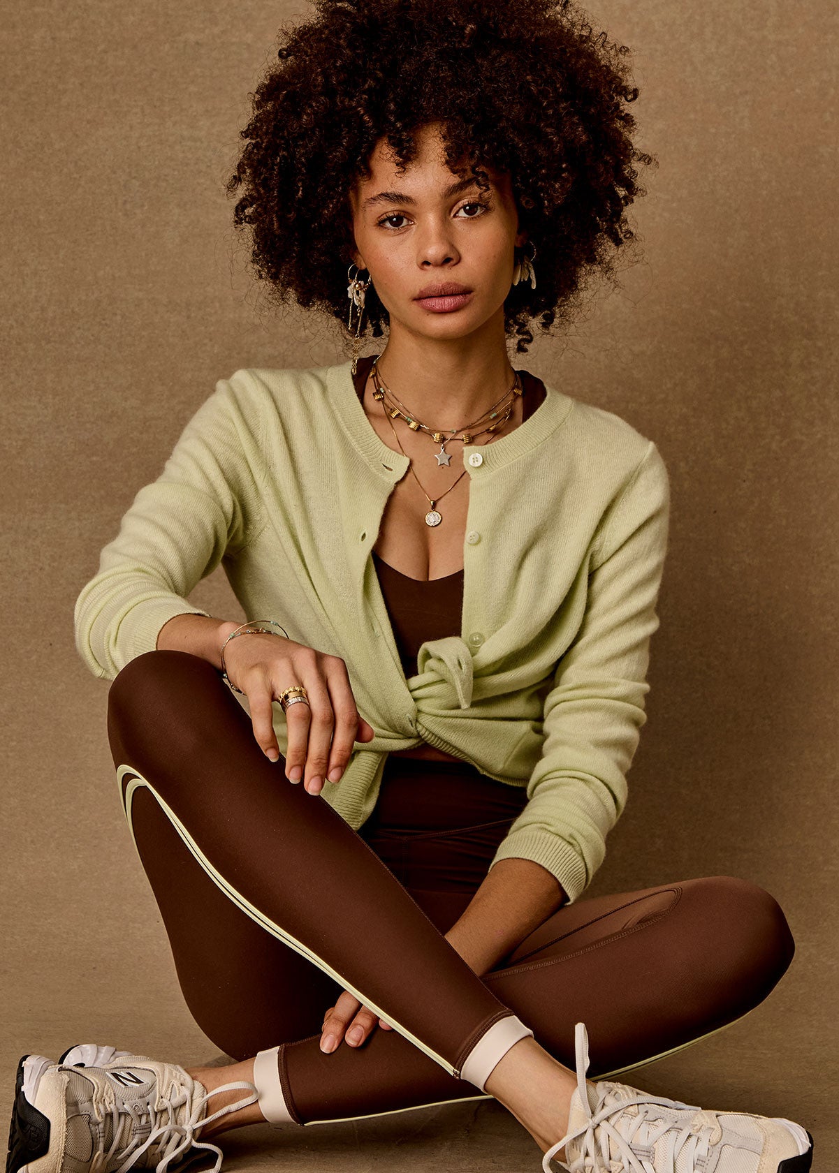 The Upside - Sanika Cashmere Cardigan in Matcha