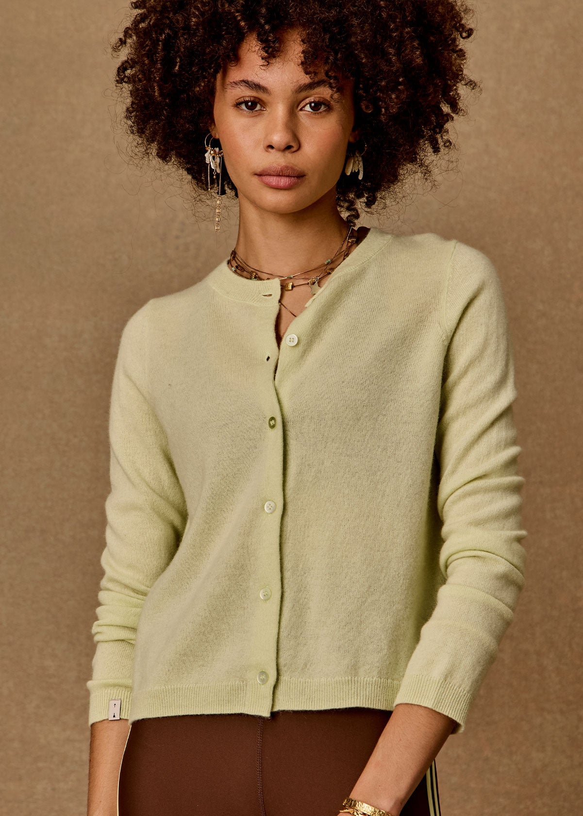 The Upside - Sanika Cashmere Cardigan in Matcha