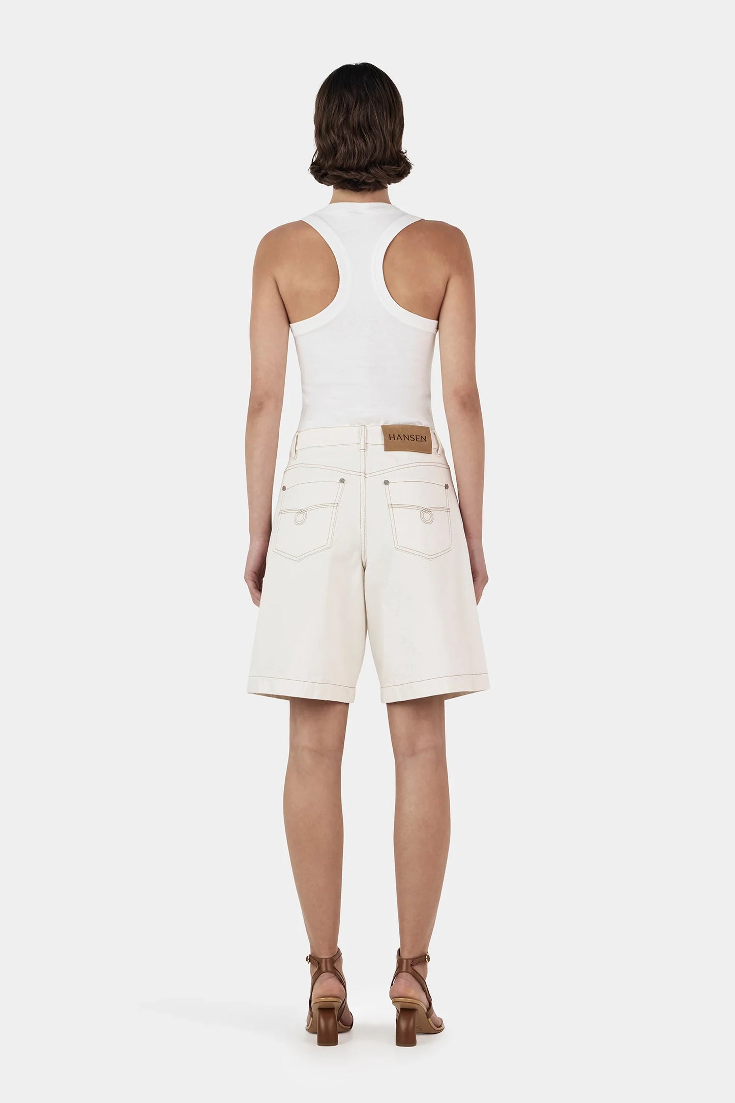 Hansen and Gretel - Jessie Denim Jorts in Ecru