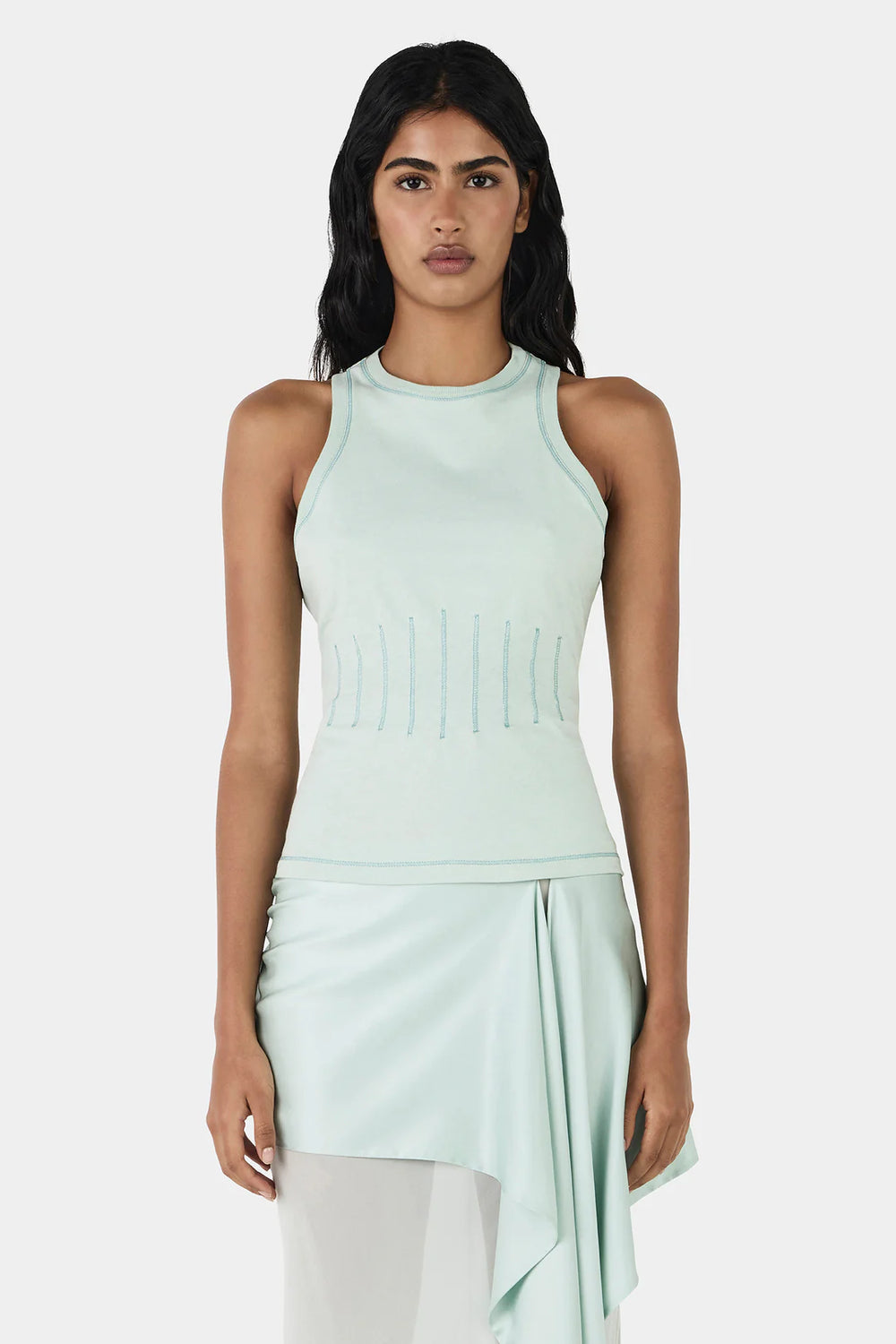 Hansen and Gretel - Val Topstitch Tank in Seafoam