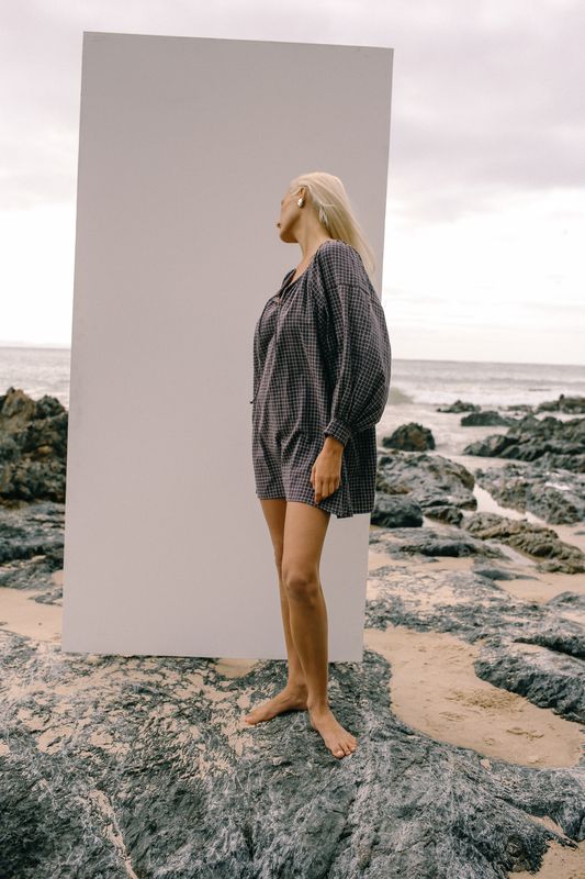
                      
                        Bare Road - Cloudy Mini Dress in Spring Check
                      
                    