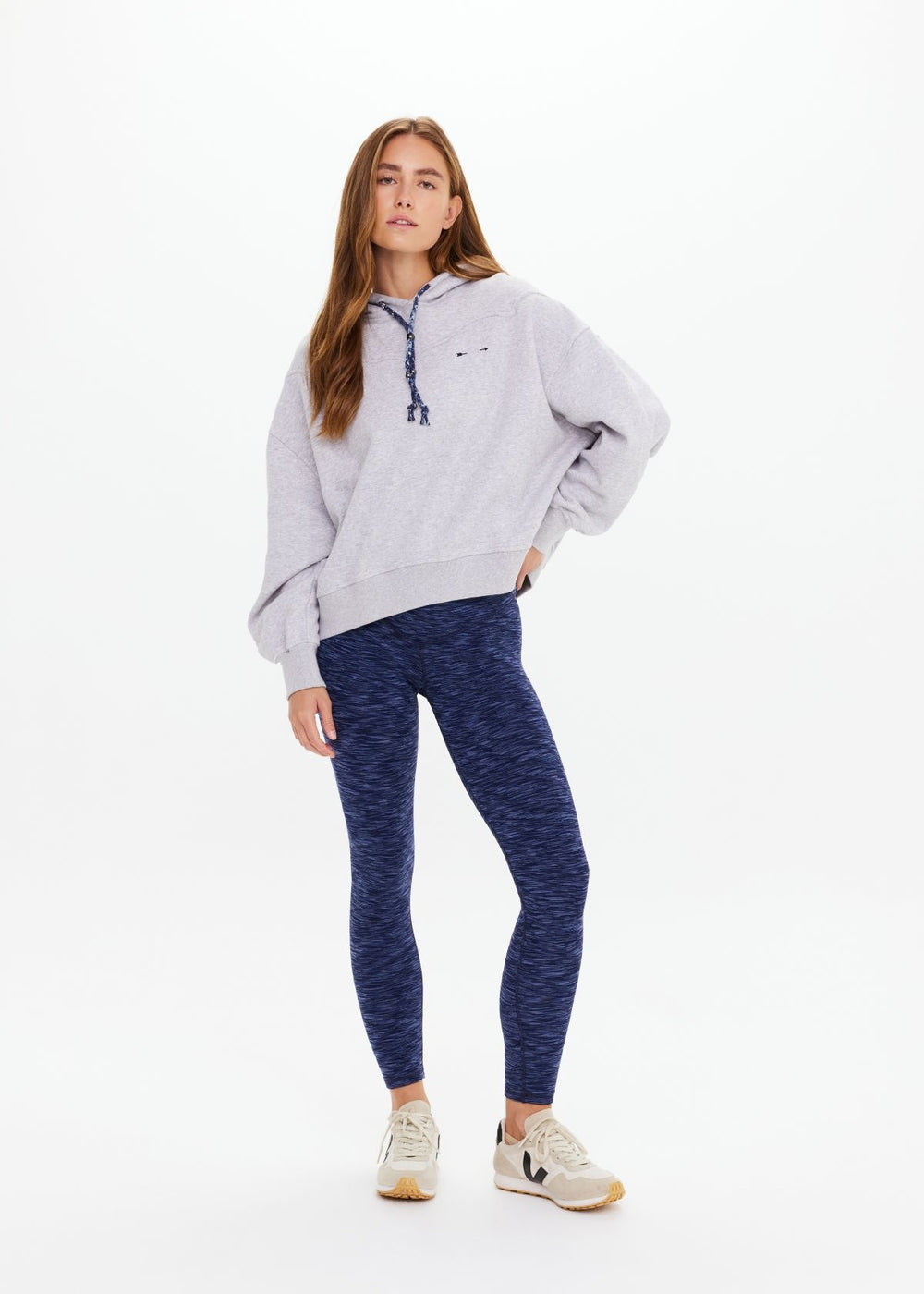 The Upside - Lasso Jude Crop Hoodie in Grey Marle