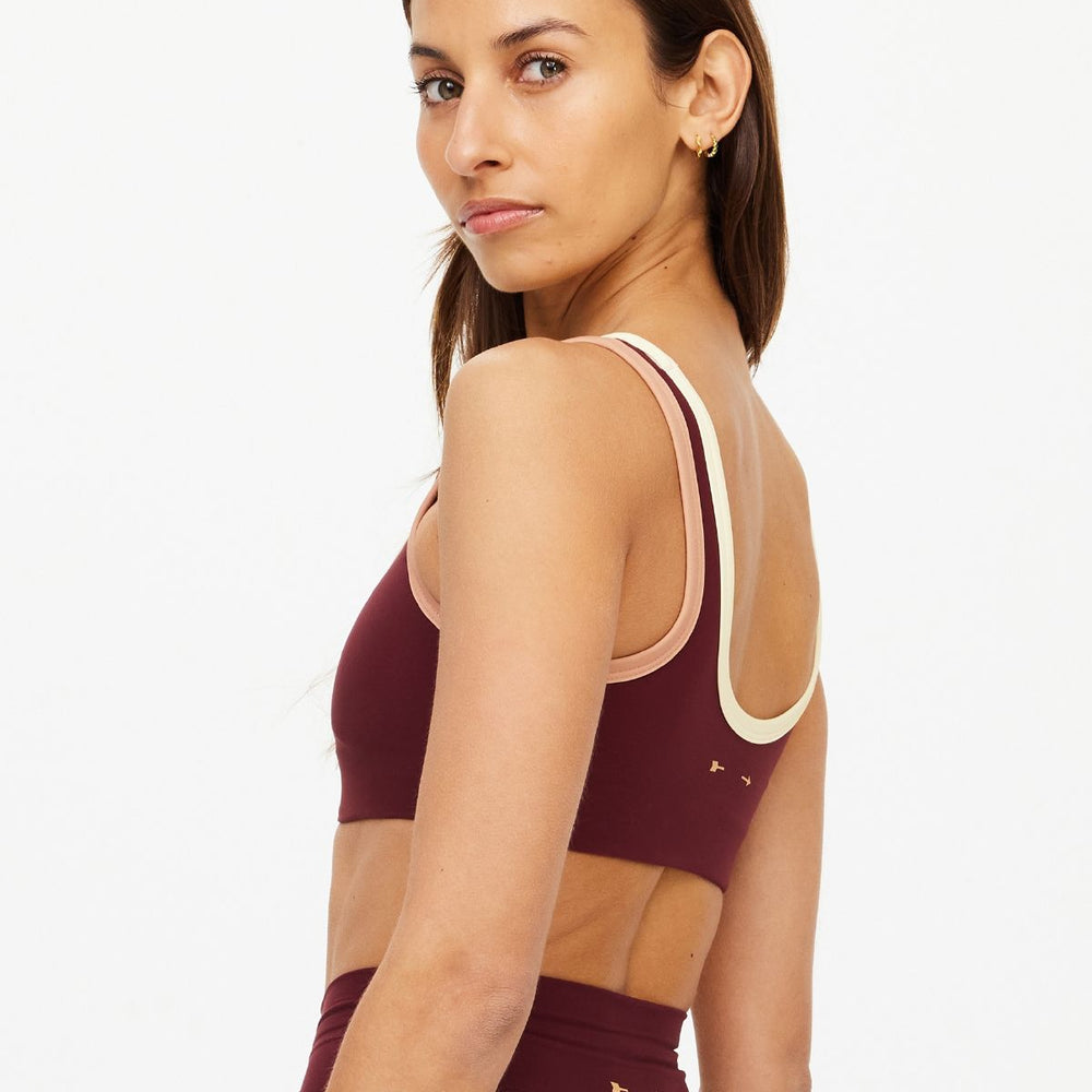 The Upside - Trail Harley Scoop Bra in Bordeaux