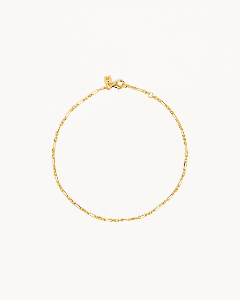 By Charlotte - Mixed Link Chain Anklet in Gold
