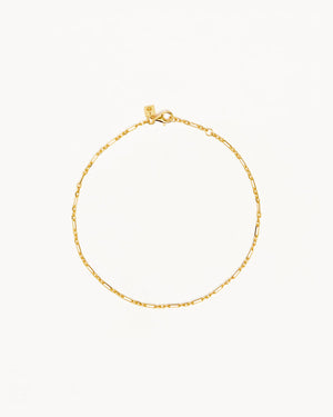 By Charlotte - Mixed Link Chain Anklet in Gold