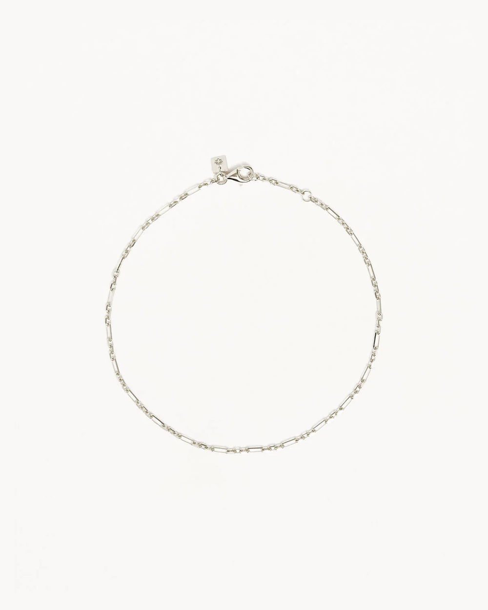 By Charlotte - Mixed Link Chain Anklet in Silver