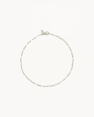 By Charlotte - Mixed Link Chain Anklet in Silver