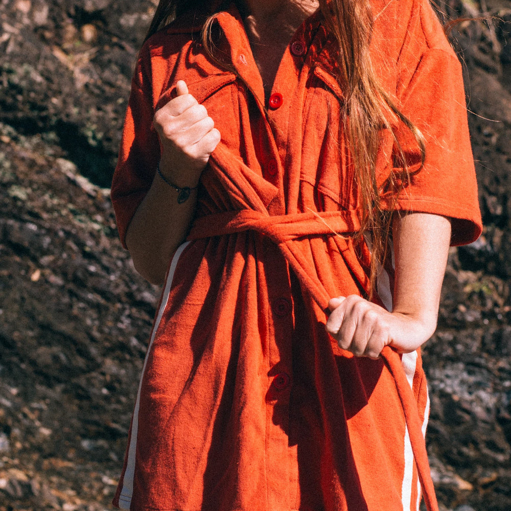 
                      
                        Atmosea - Terry Shirt Dress in Red
                      
                    
