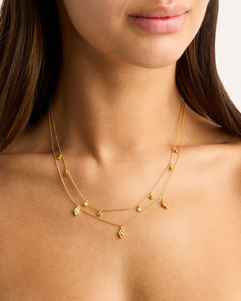 By Charlotte - I am Protected Layered Choker in Gold