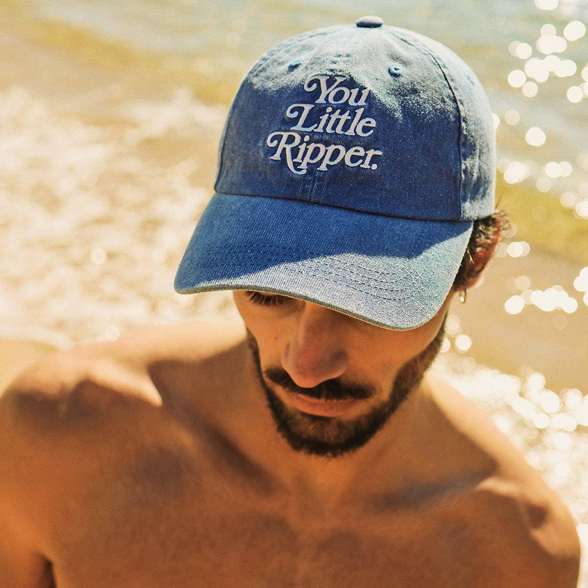 You Little Ripper Cotton Cap in Blue: Blue / OS