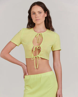 Charlie Holiday - Zephyr Tie Top in Lime