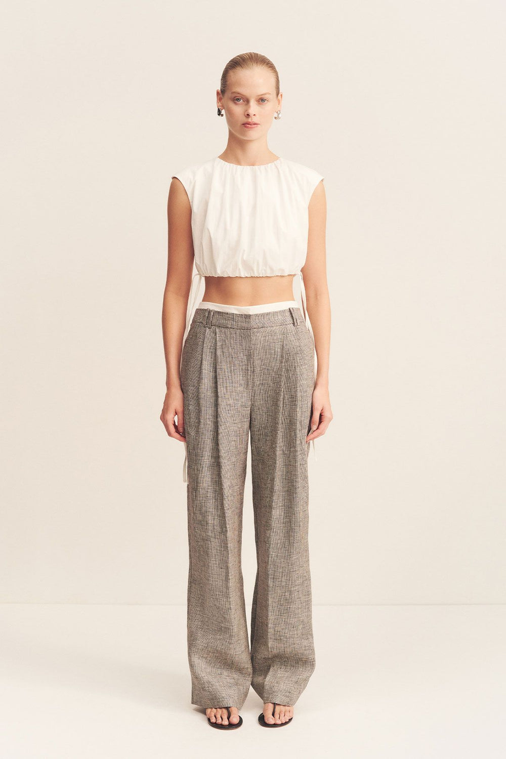 Shona Joy - Elliot Double Waistband Pant in Concrete