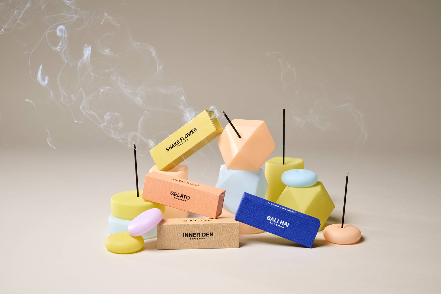 Frosted Cube Holder in Peach