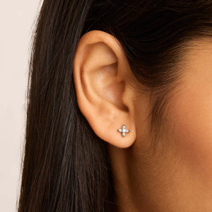 By Charlotte - Lotus Stud Earrings in Silver