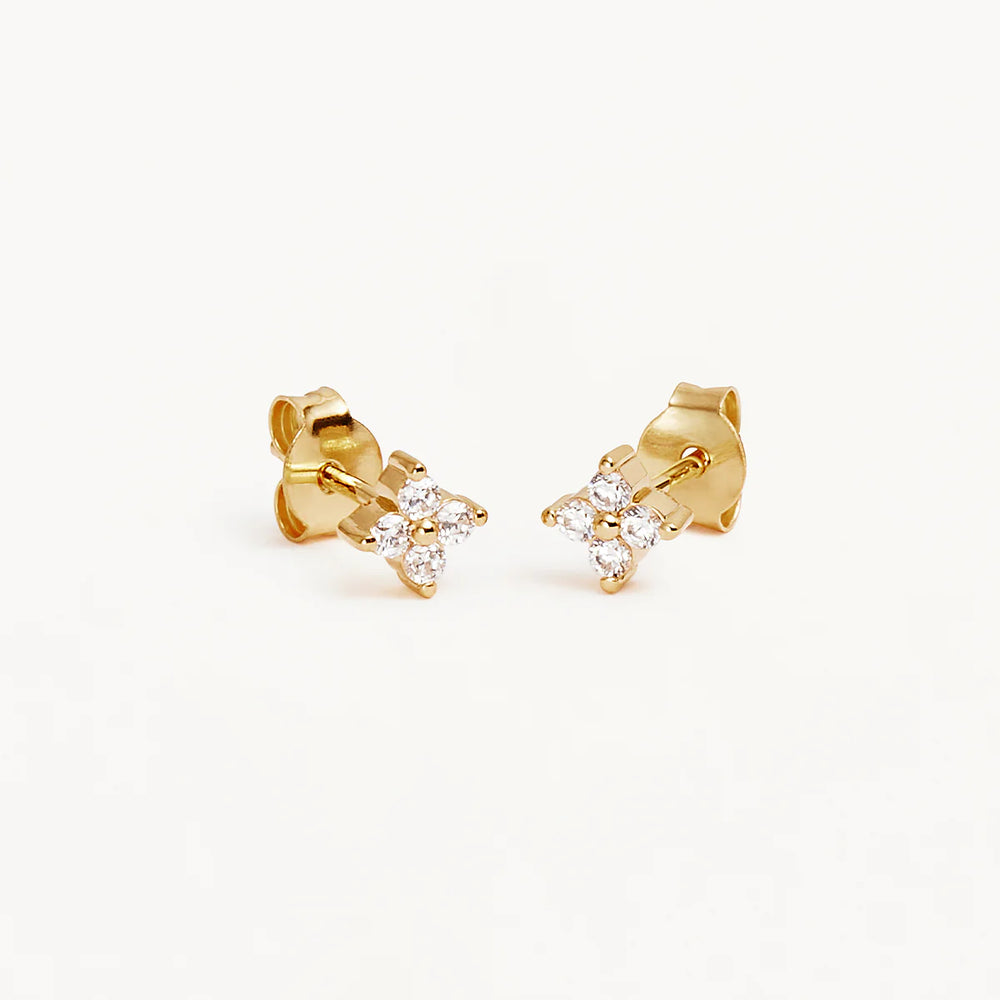 By Charlotte - Crystal Bloom Stud Earrings in Gold