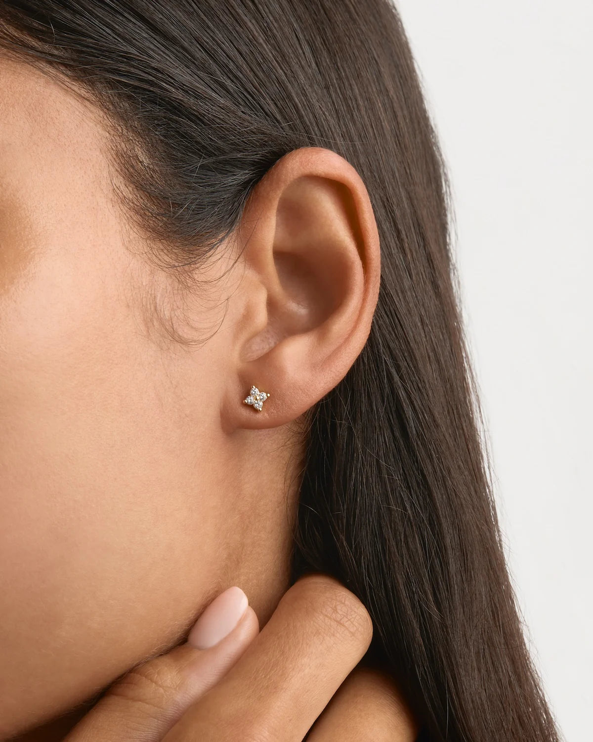 By Charlotte - Crystal Bloom Stud Earrings in Gold