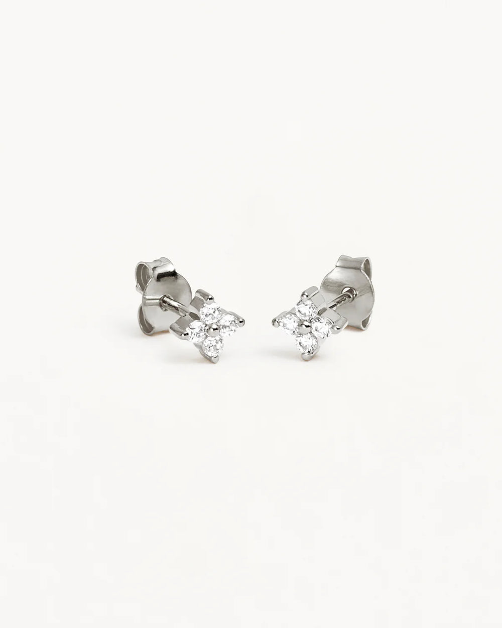 By Charlotte - Crystal Bloom Stud Earrings in Silver