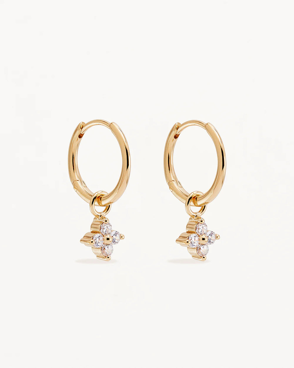 By Charlotte - Crystal Bloom Hoops in Gold
