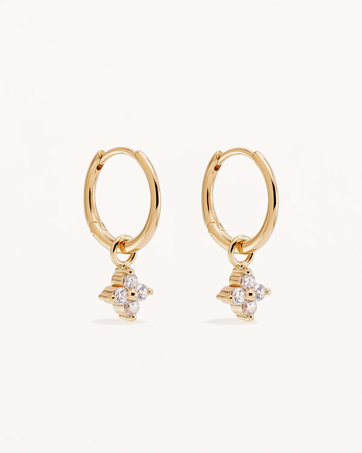 By Charlotte - Crystal Bloom Hoops in Gold