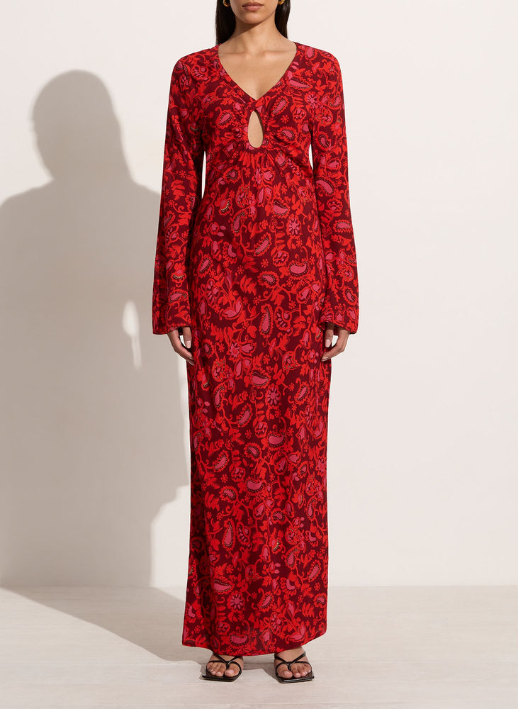 Faithfull The Brand - Santino Maxi Dress in Red Selcetta Paisley