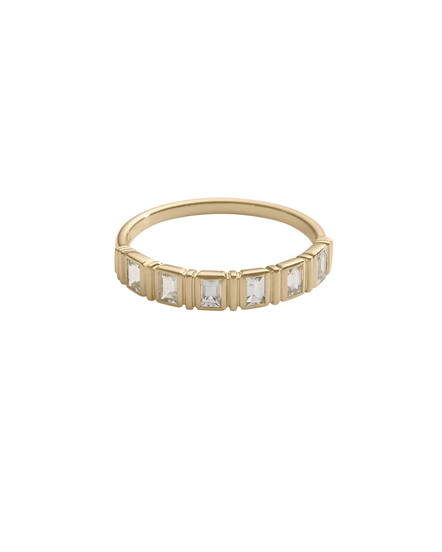 Kirstin Ash - Elysium Baguette Sapphire Ring in 9k Solid Gold