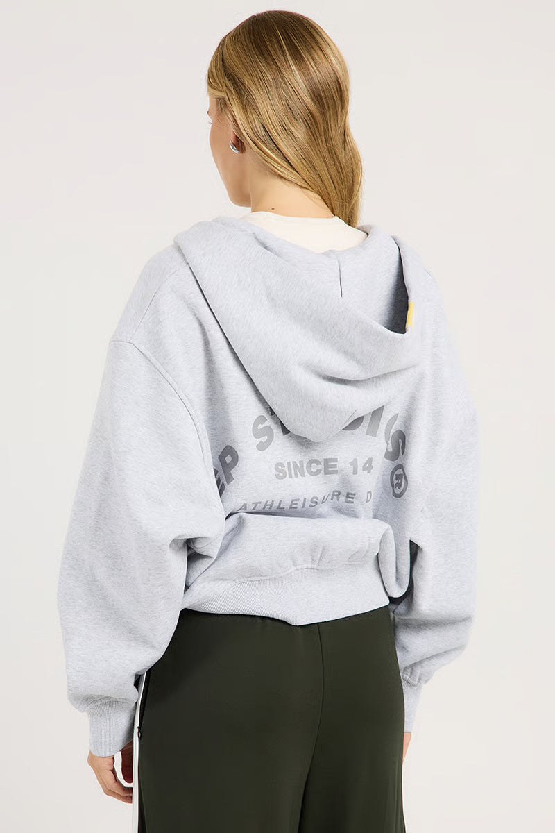 Ena Pelly - Arlow Zip Thru Hoodies in Mid Grey Marle