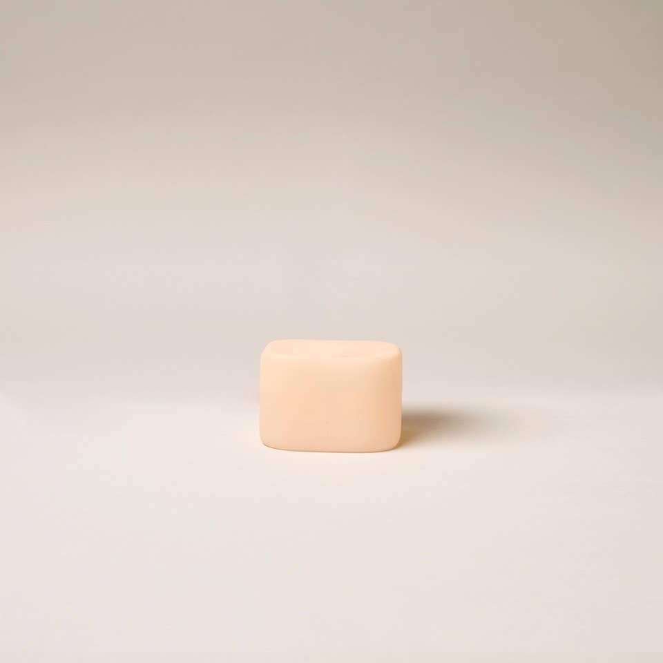 Frosted Cube Holder in Peach