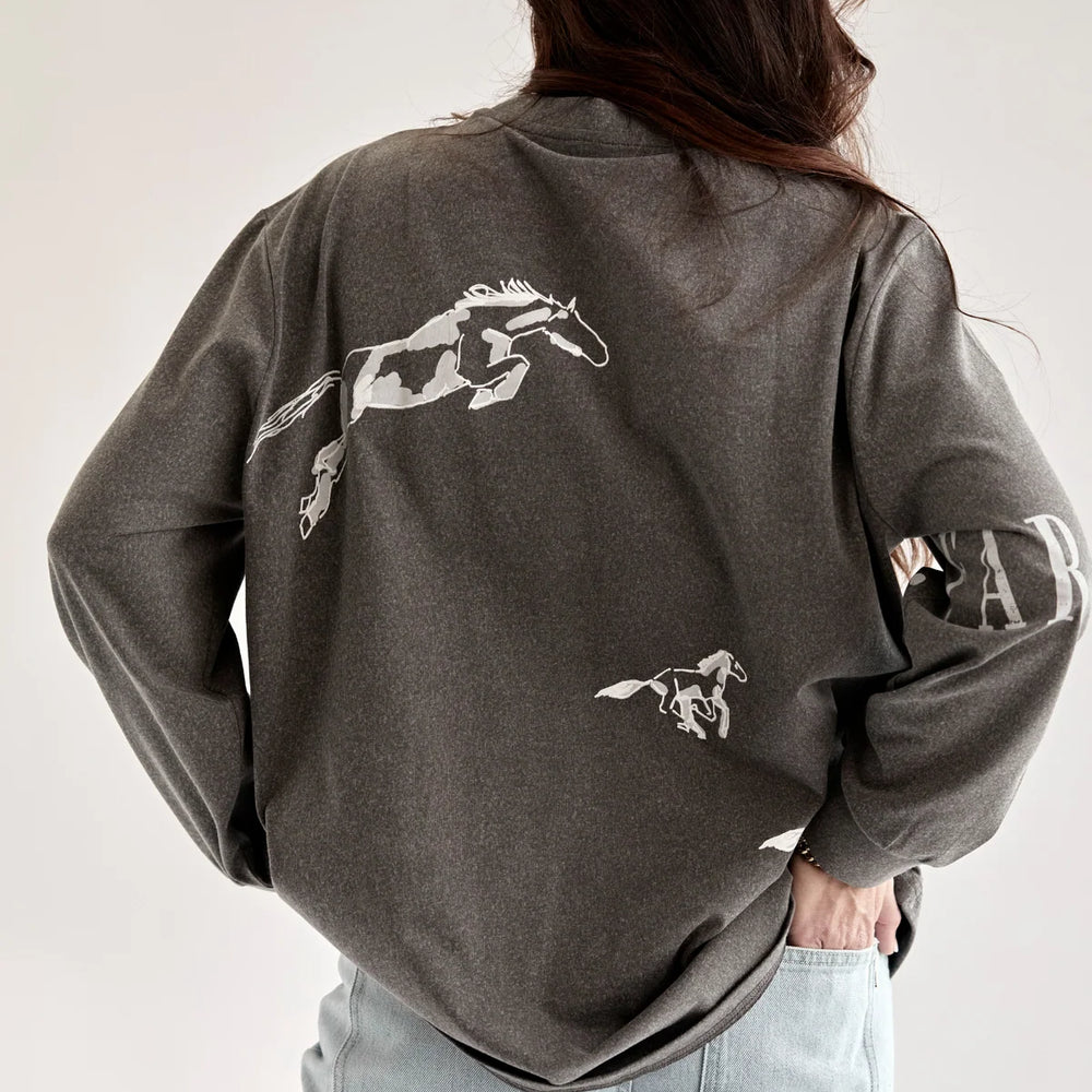 Far Mer by Whitney - Stampede LS Tee in Gray