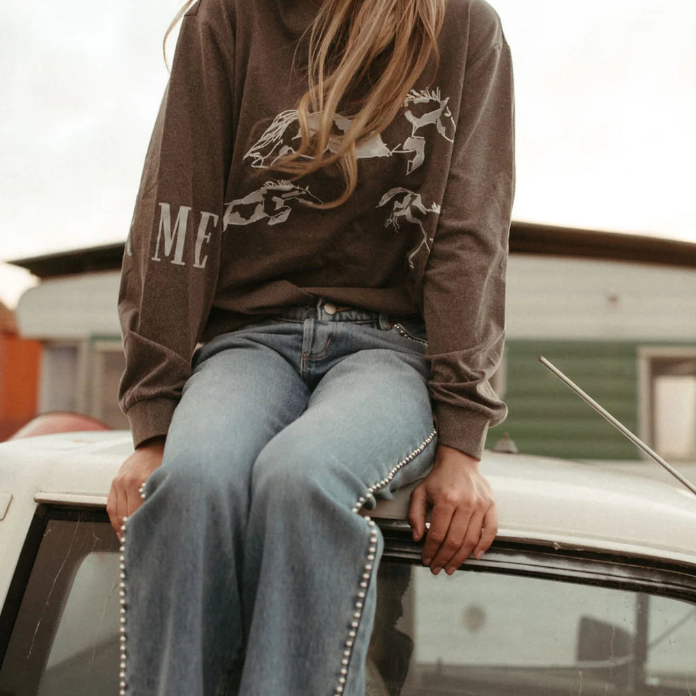 Far Mer by Whitney - Stampede LS Tee in Gray