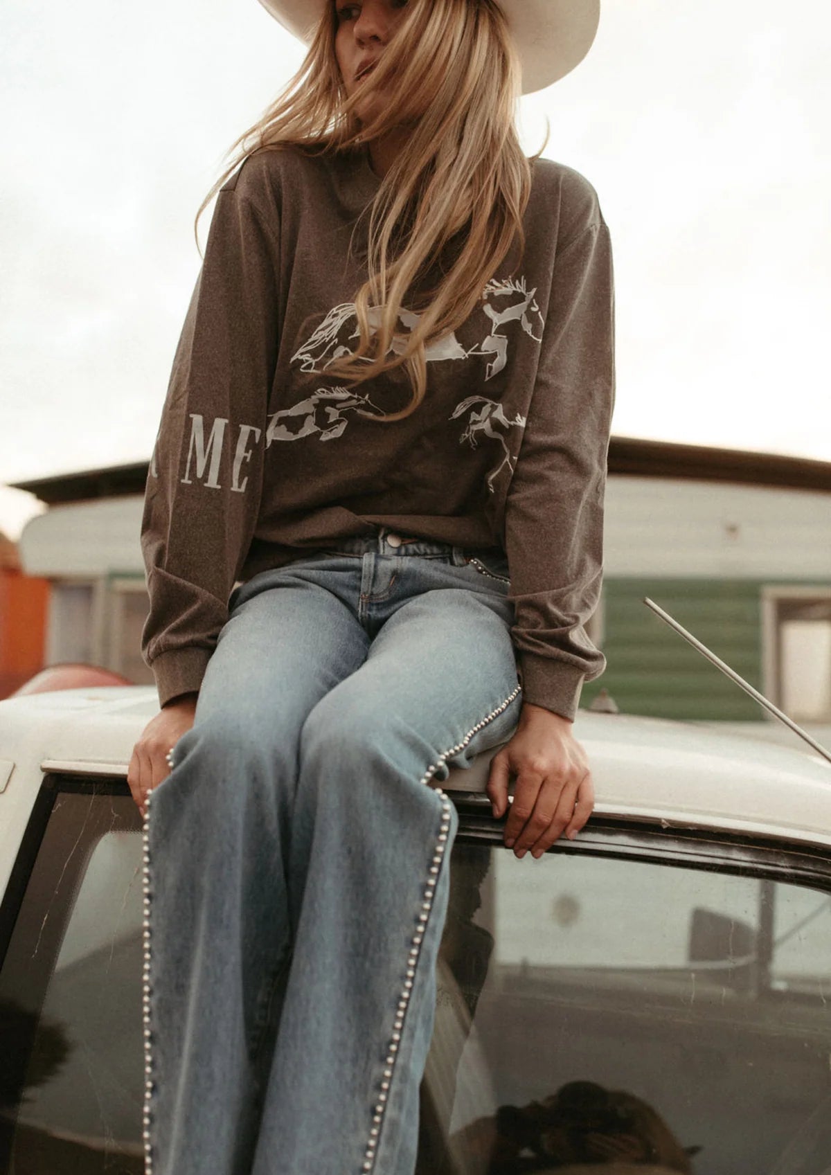 Far Mer by Whitney - Stampede LS Tee in Gray