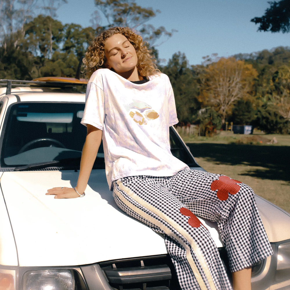 Atmosea - Flare Pant in Black Gingham