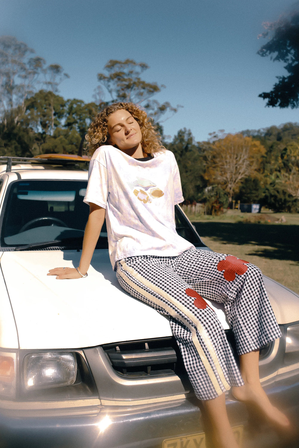 Atmosea - Flare Pant in Black Gingham