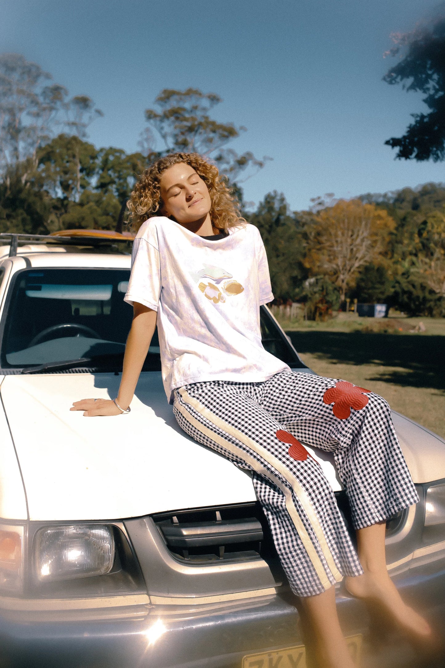 Atmosea - Flare Pant in Black Gingham