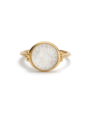 Kirstin Ash - Fossil Shell Ring in Gold
