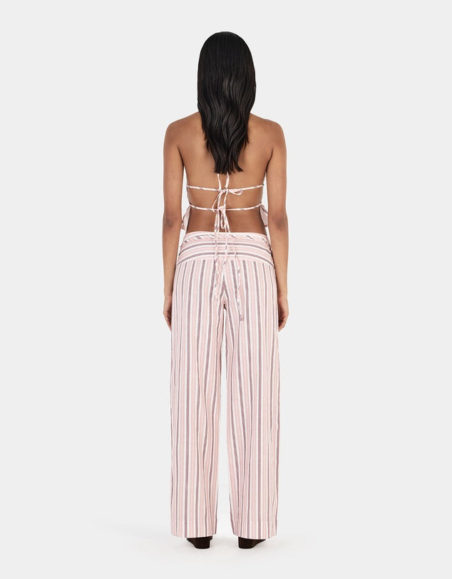 Ownley - Zuri Halter Top in Berry Stripe