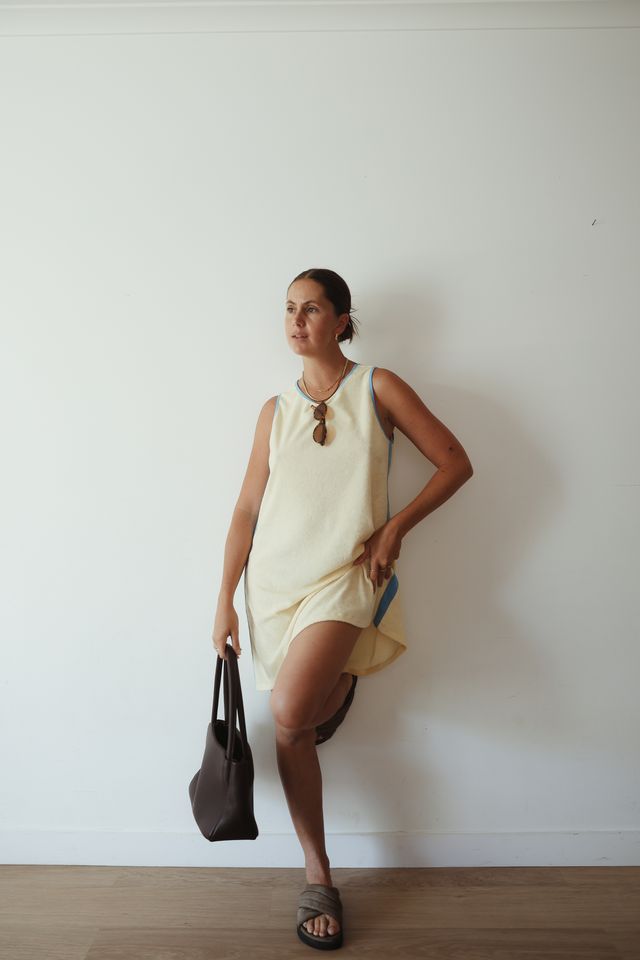 Alakai - Horizon Terry Mini Dress in Butter