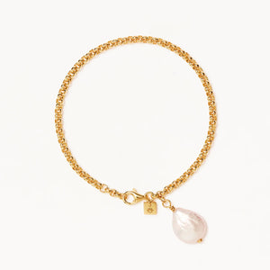 By Charlotte  - Embrace Stillness Pearl Bracelet in Gold