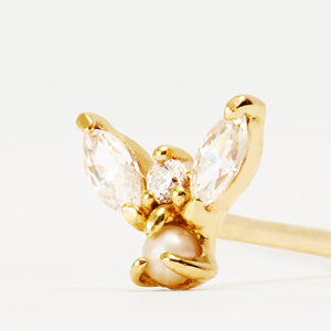 By Charlotte - 14k Gold Angel Stud Earrings