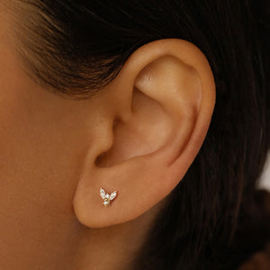 By Charlotte - 14k Gold Angel Stud Earrings