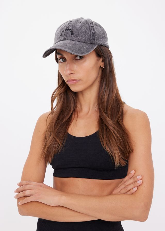 The Upside - Cosmic Washed Denim Cap in Black