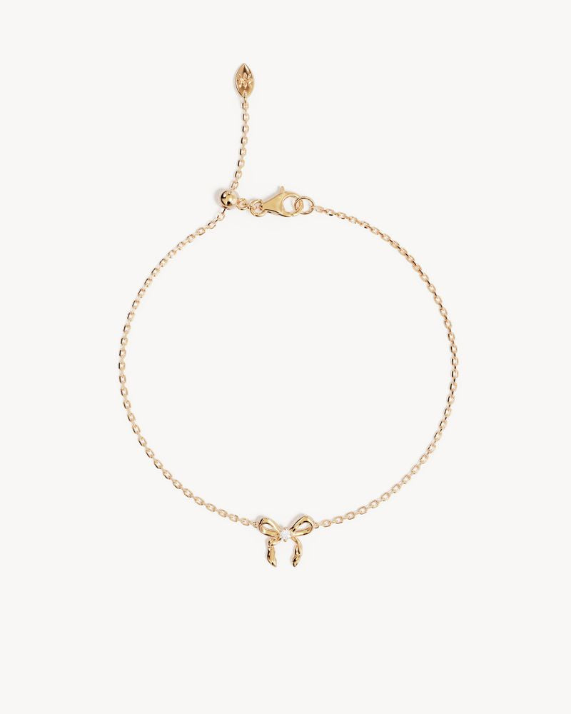 By Charlotte - Forever More Bow Bracelet in Gold