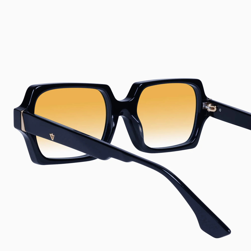 Valley Eyewear - Liberty in Gloss Black w. Gold Metal / Orange Gradient Lens