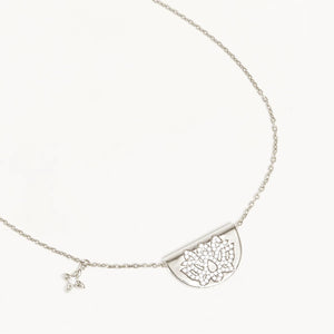 By Charlotte - Live in Light Lotus Necklace in Silver