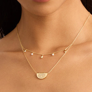 
            
                Load image into Gallery viewer, By Charlotte - Live in Peace Lotus Necklace in Gold
            
        